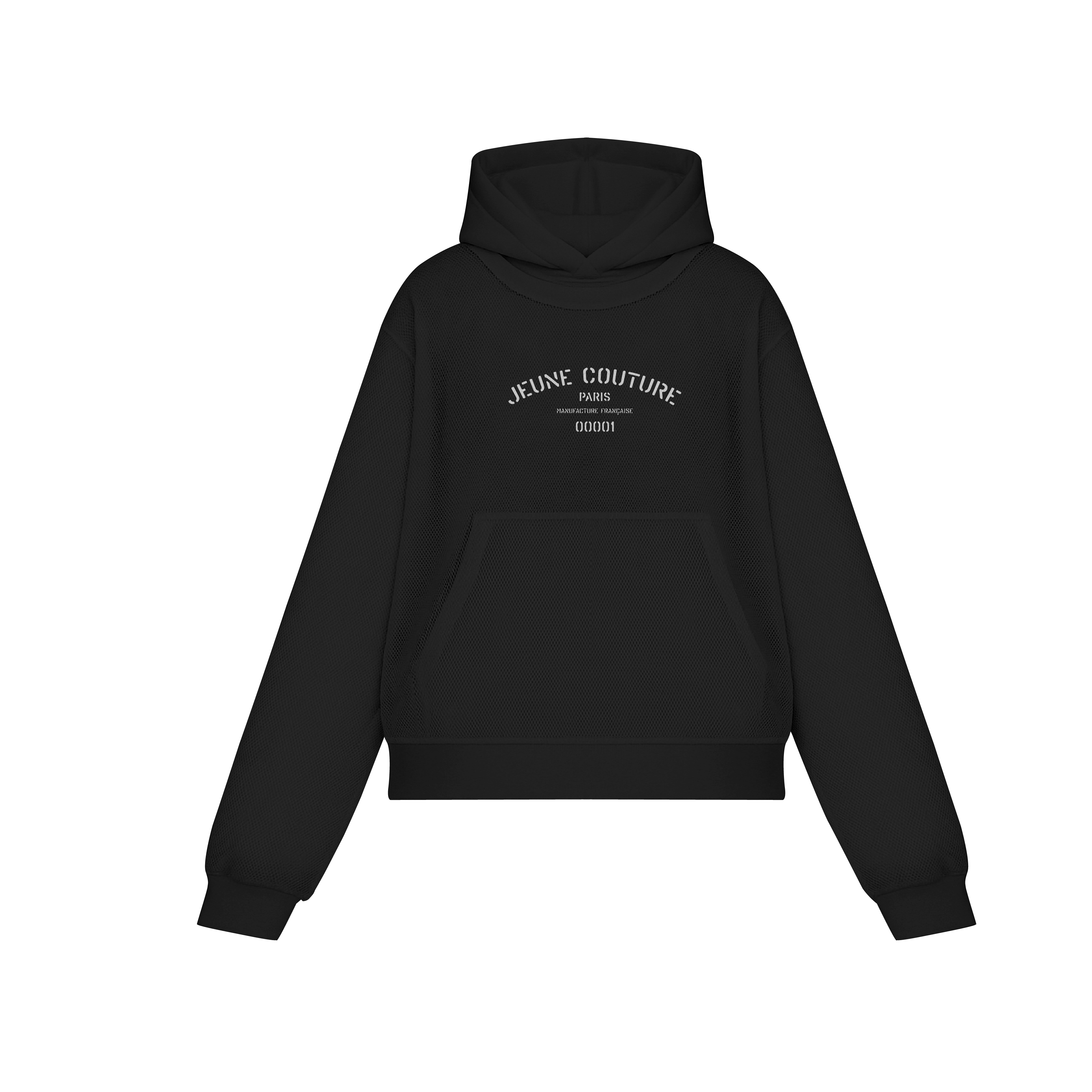 Hoodie noir couture