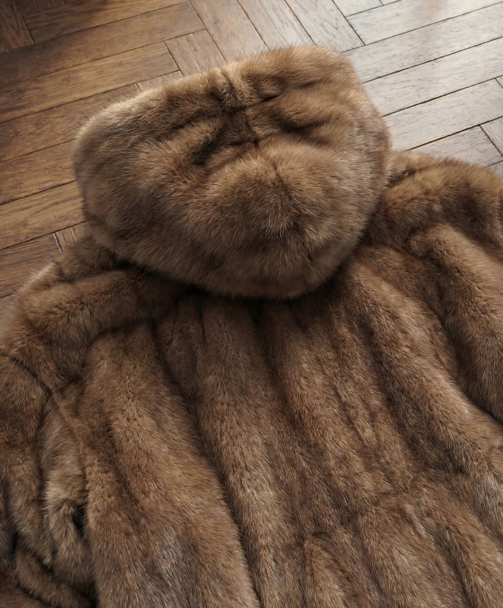Mink fur hoodie 