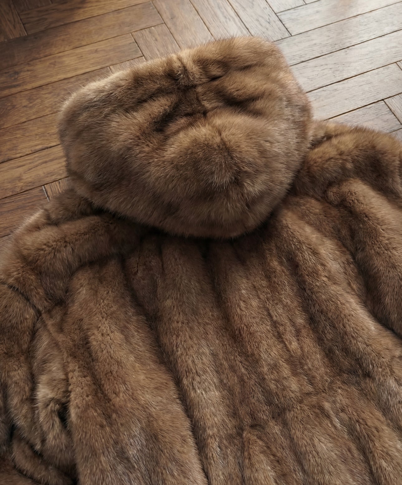Mink fur hoodie 