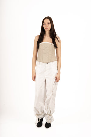 Pantalon feuillage blanc