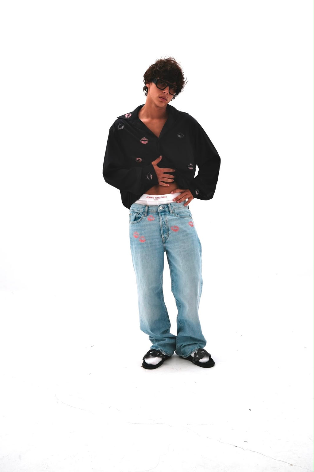 Pantalon denim bisou