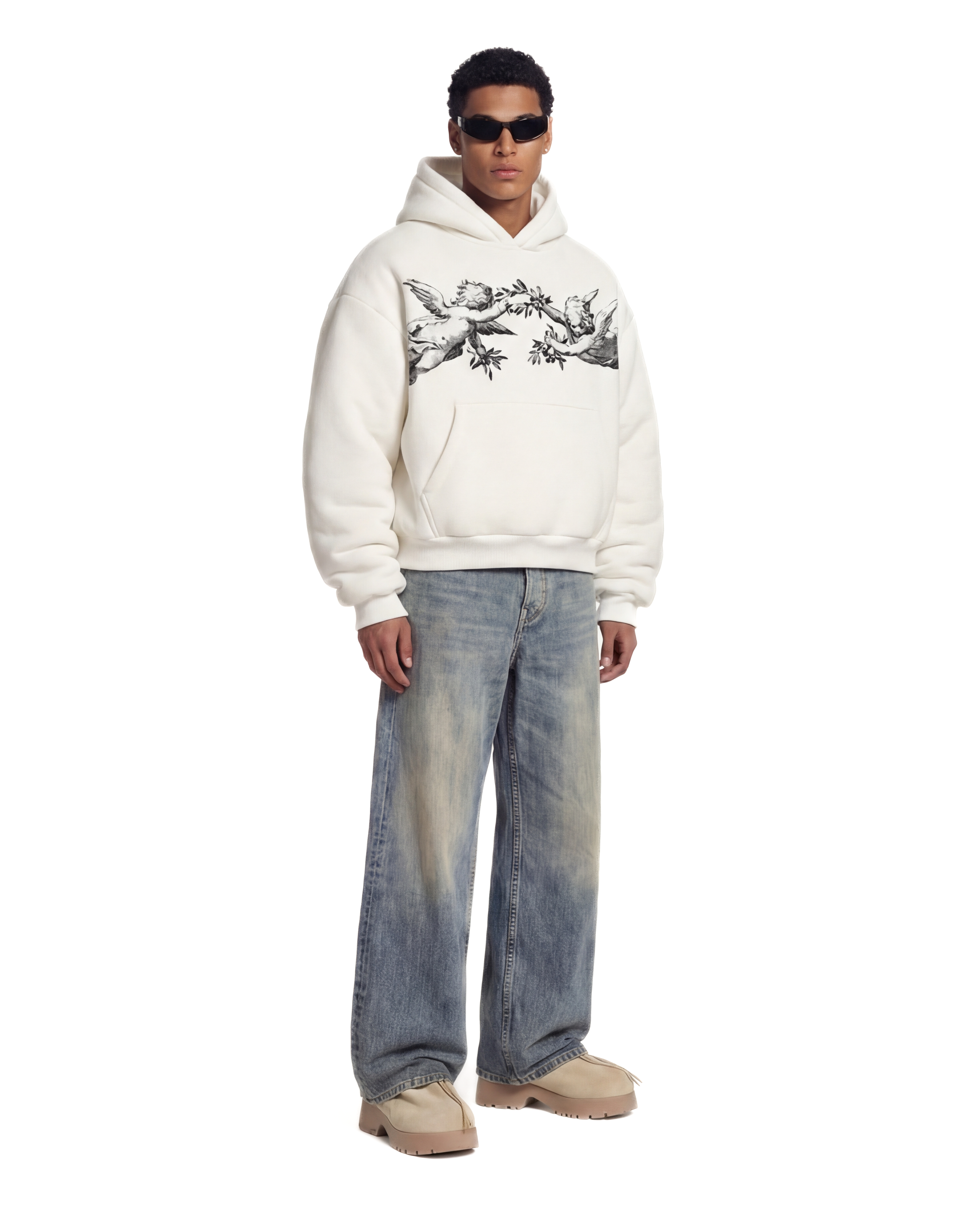 Hoodie blanc tatouage