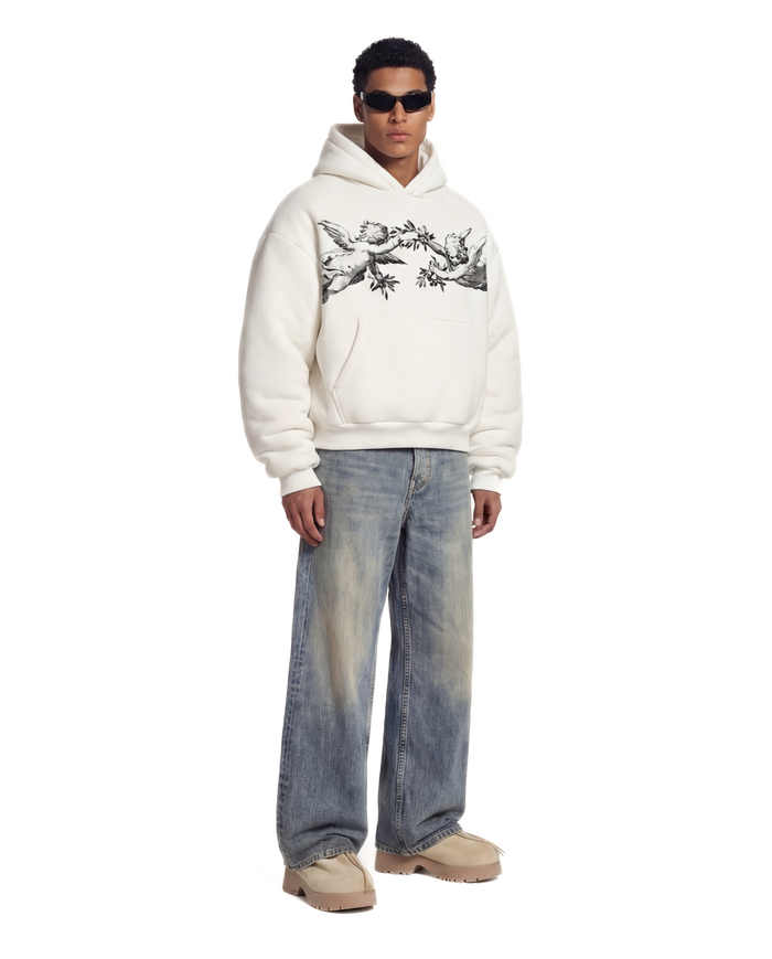 Hoodie blanc tatouage