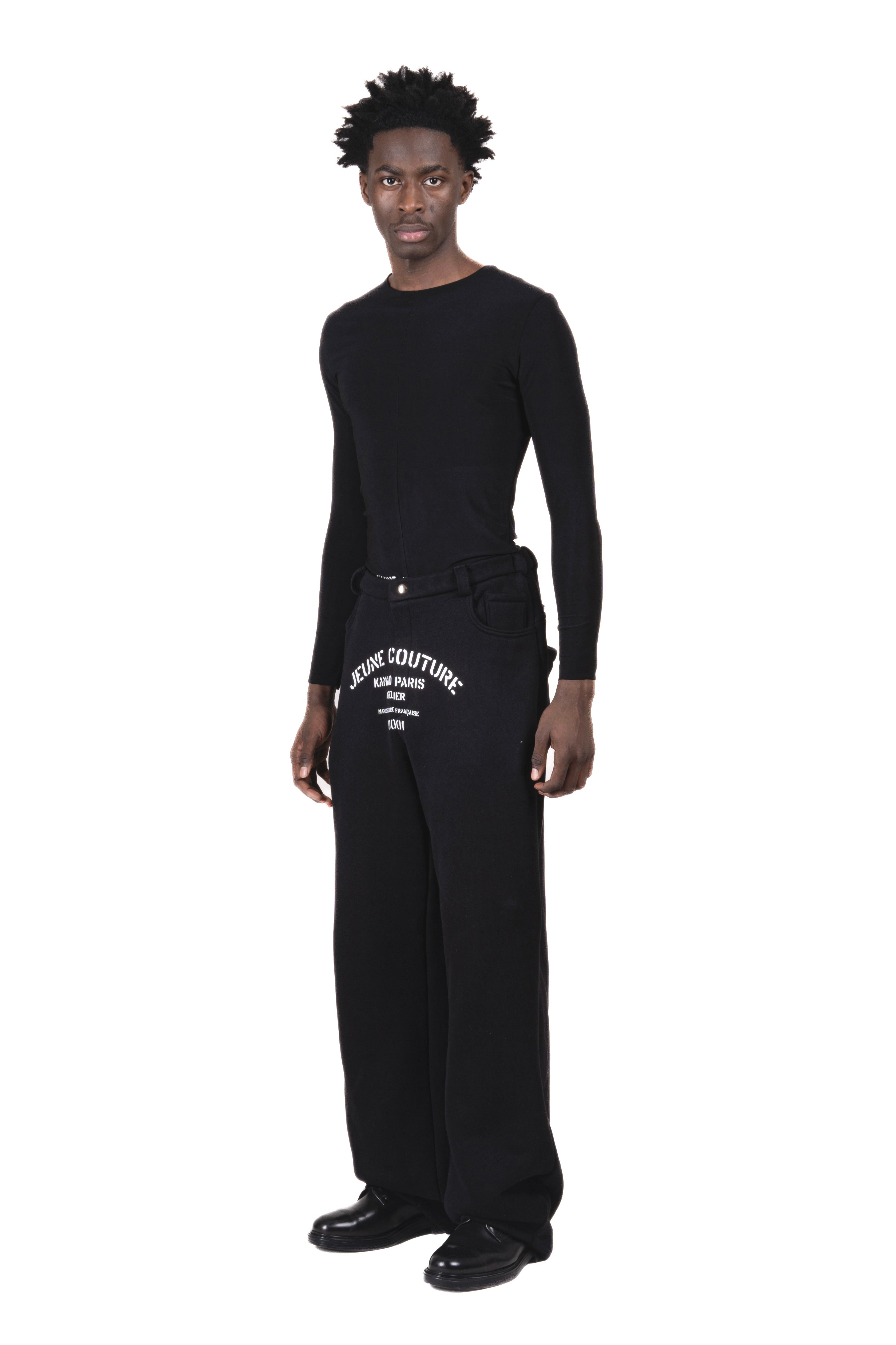 black cotton lounge pants