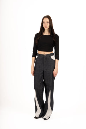 Pantalon dentelle denim