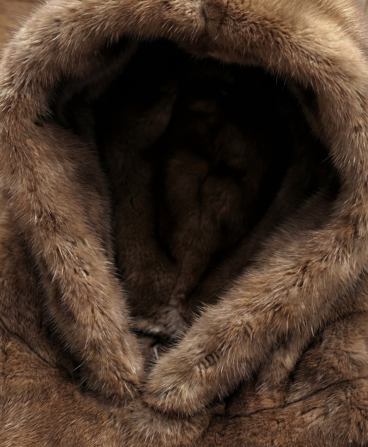 Hoodie fourrure vison