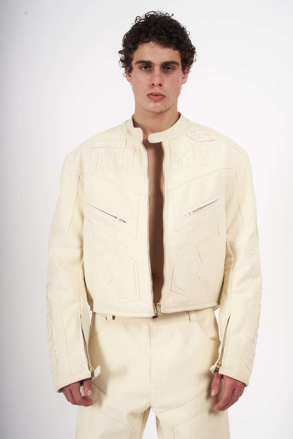 Beige Racing Jacket 