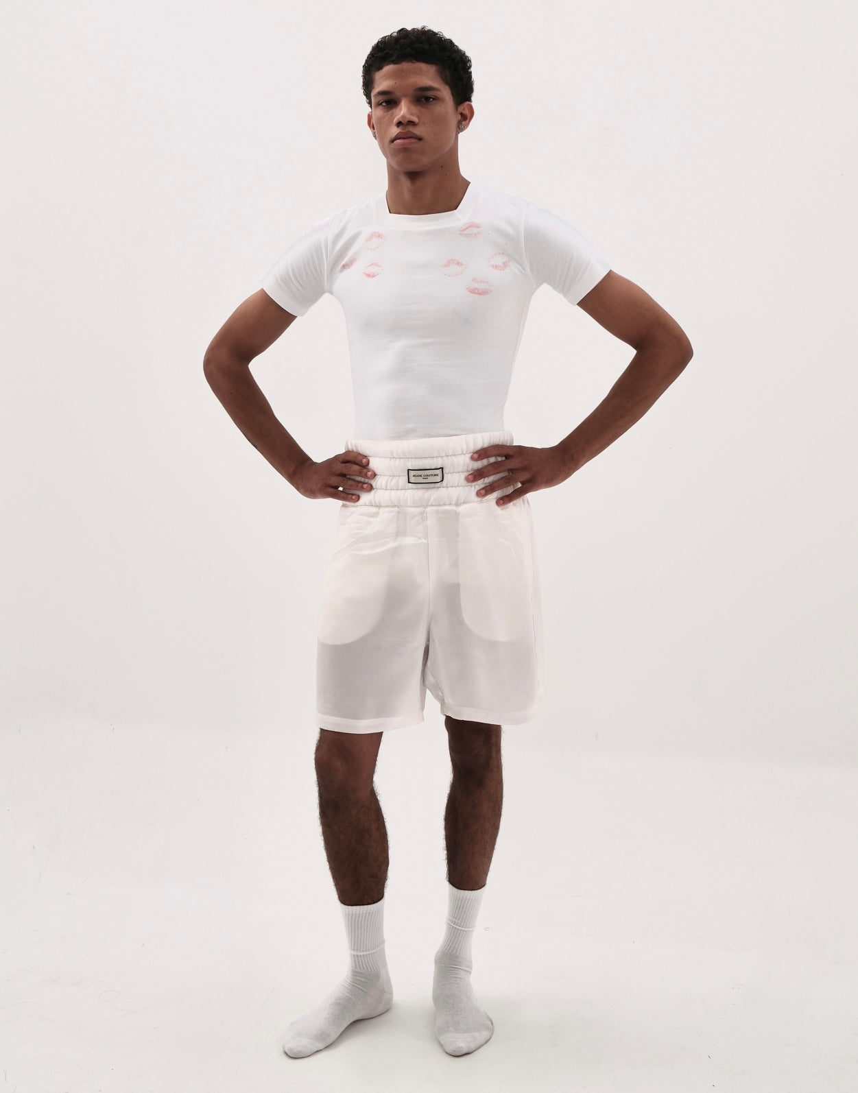 White kiss shorts