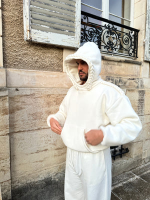 Hoodie tressé blanc
