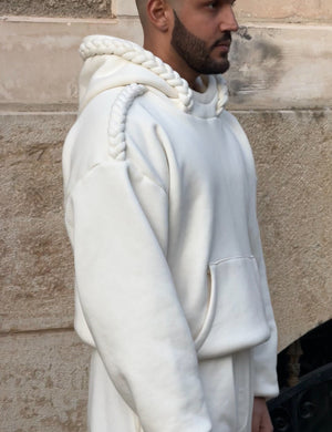 Hoodie tressé blanc