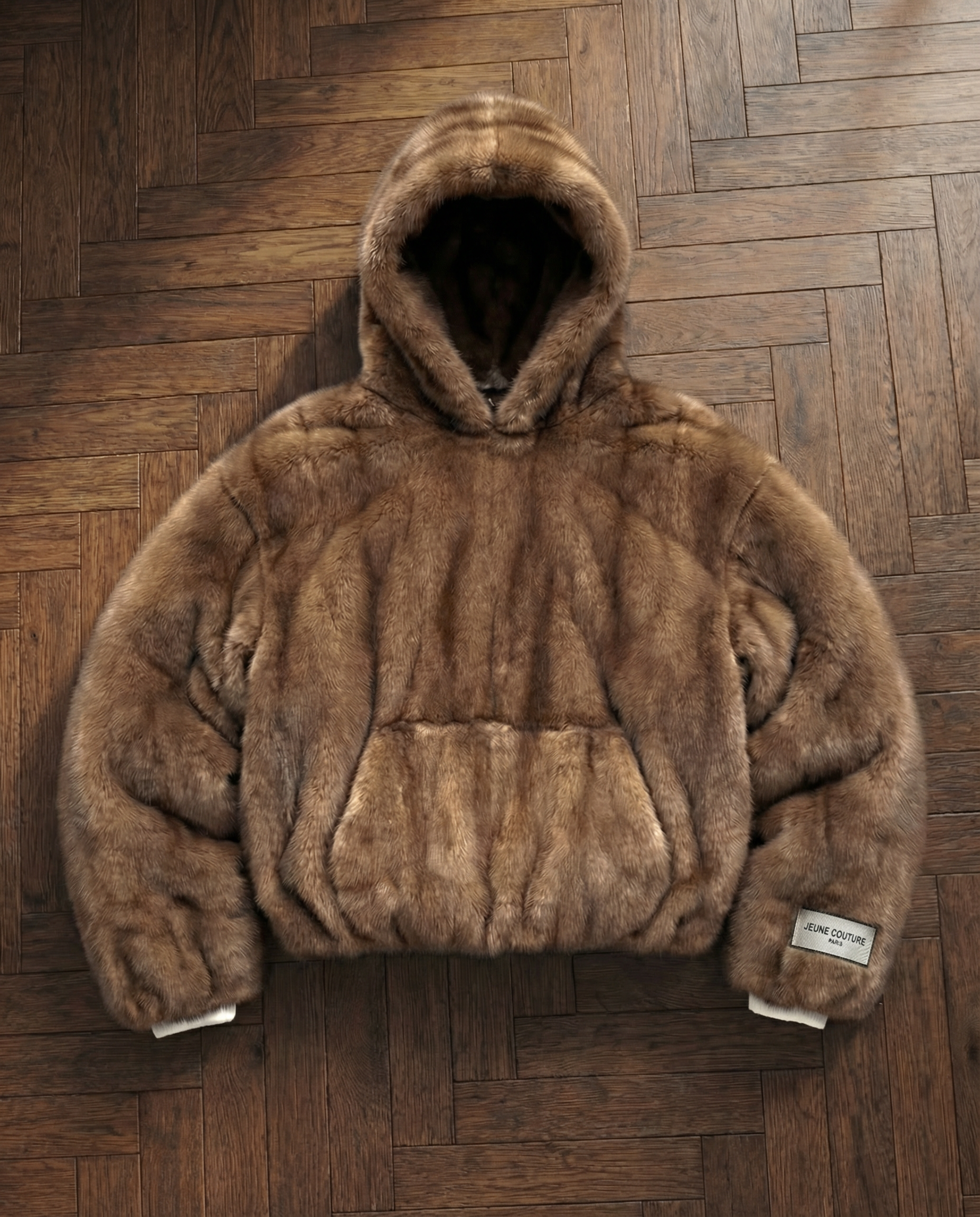 Hoodie fourrure vison