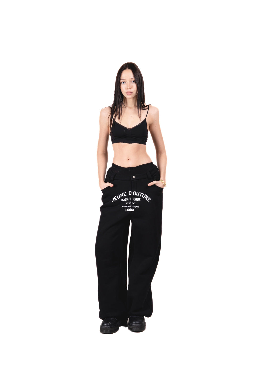 black cotton lounge pants