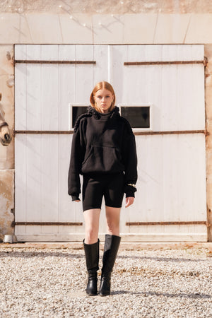 Hoodie tressé noir