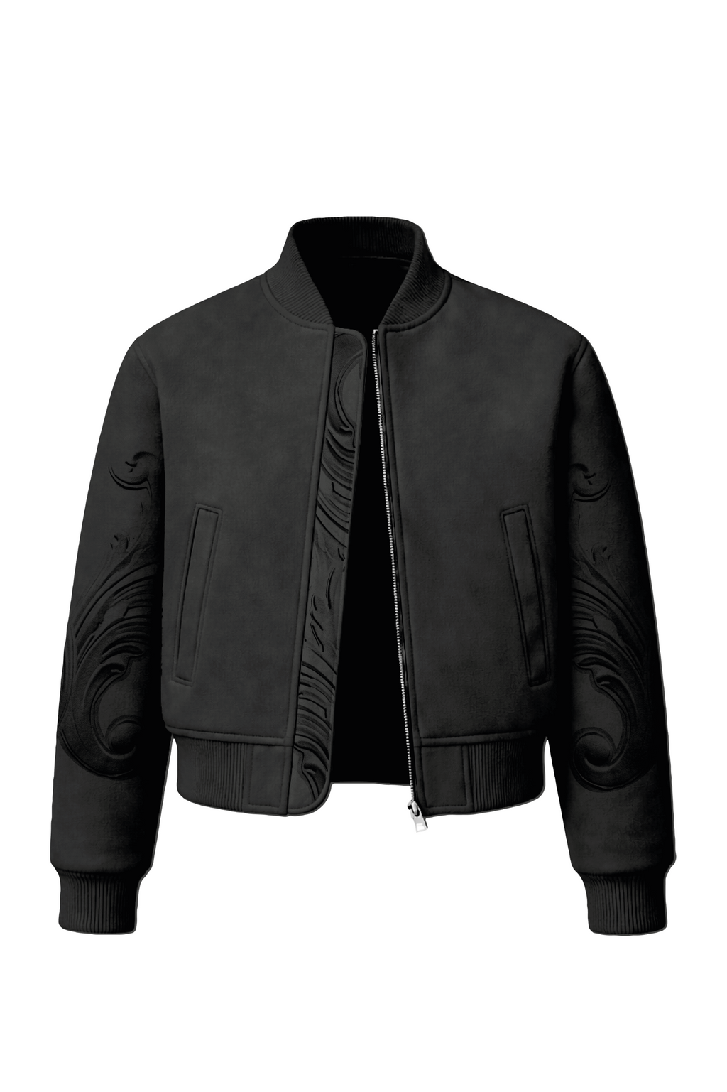 black Haussmann-style bomber jacket