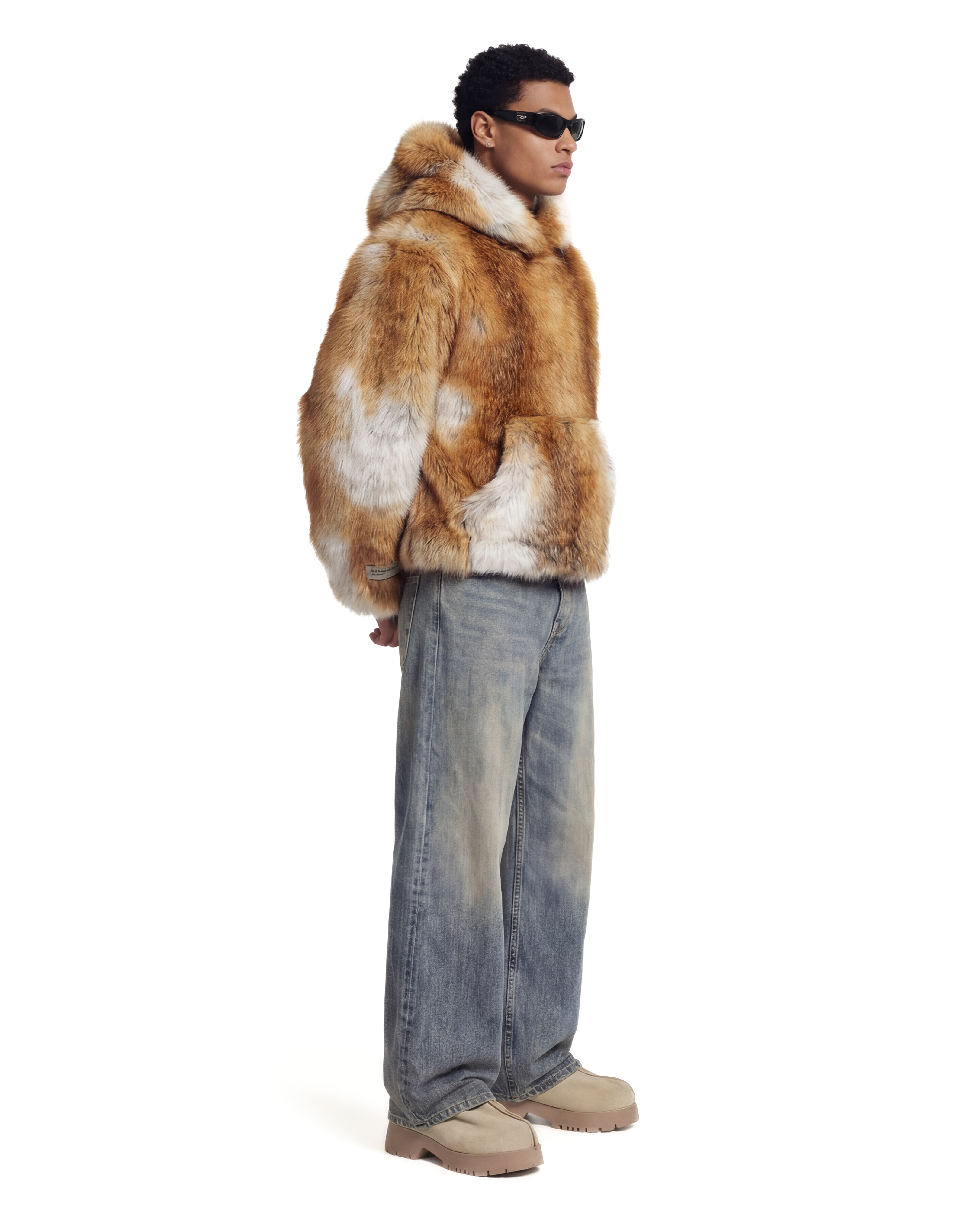 Hoodie fourrure renard