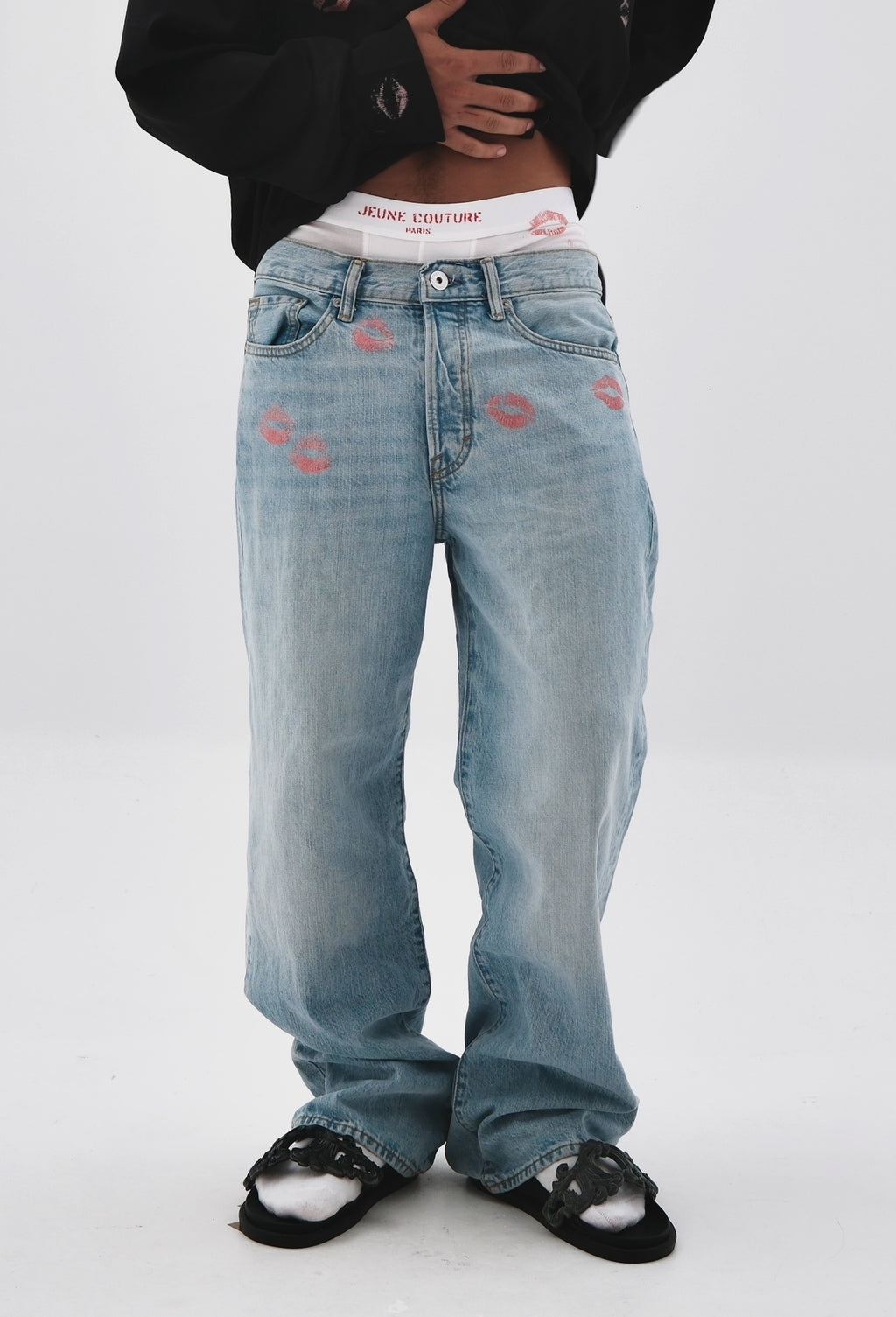 Pantalon denim bisou