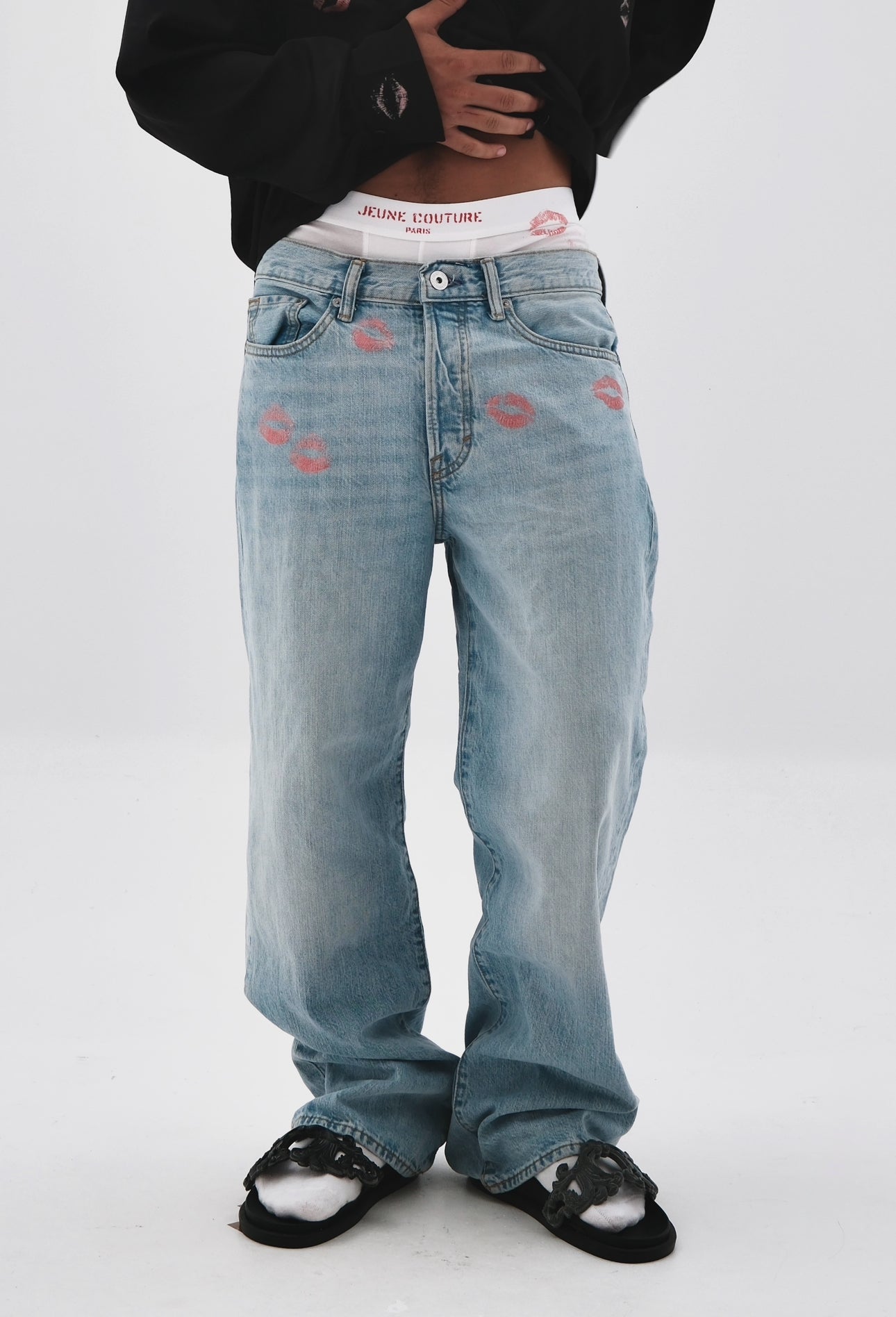 Pantalon denim bisou