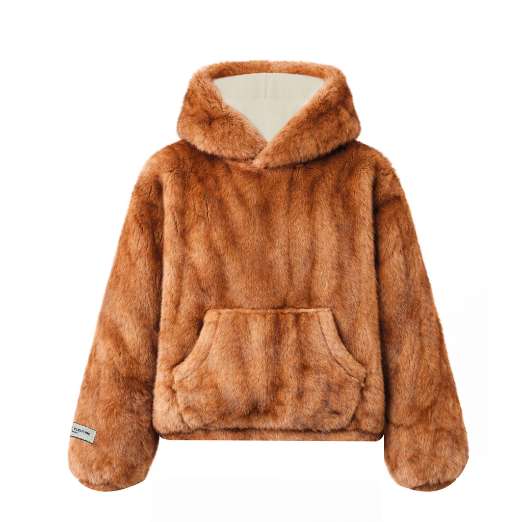 red fox fur hoodie 