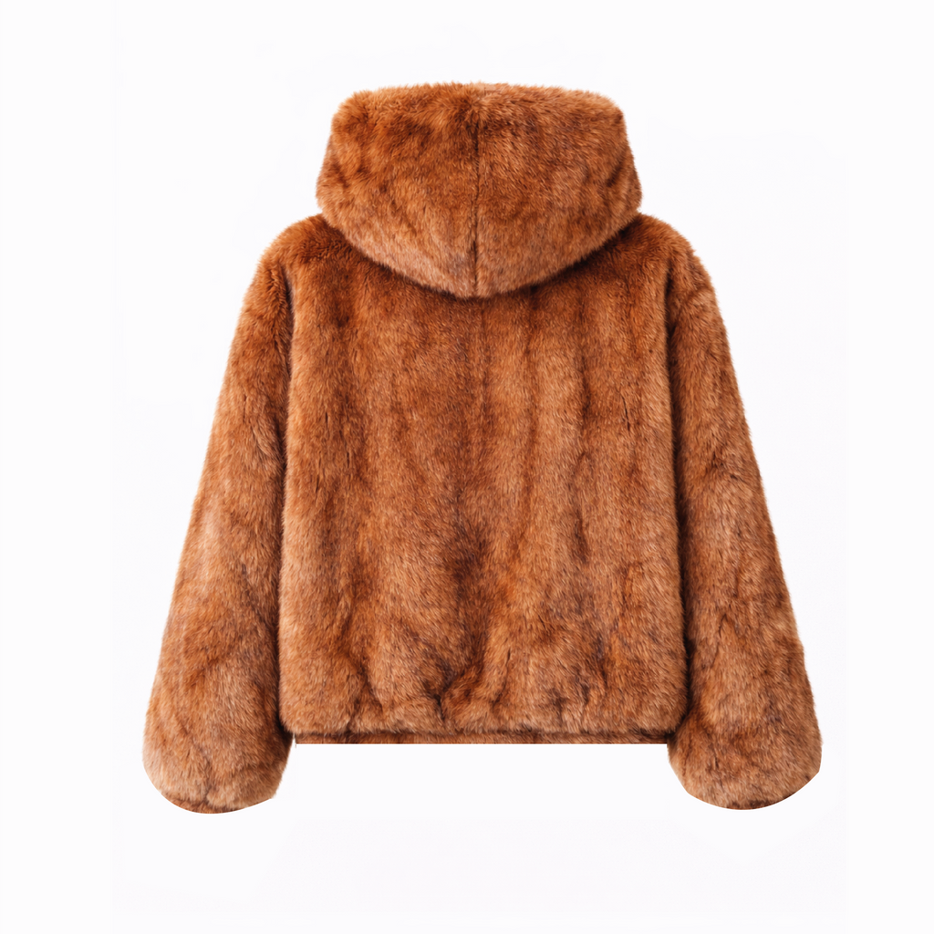 red fox fur hoodie 
