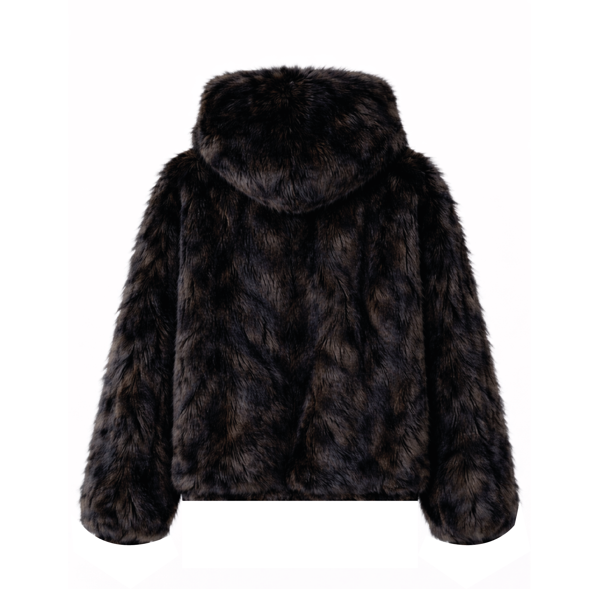 Hoodie fourrure vison brun