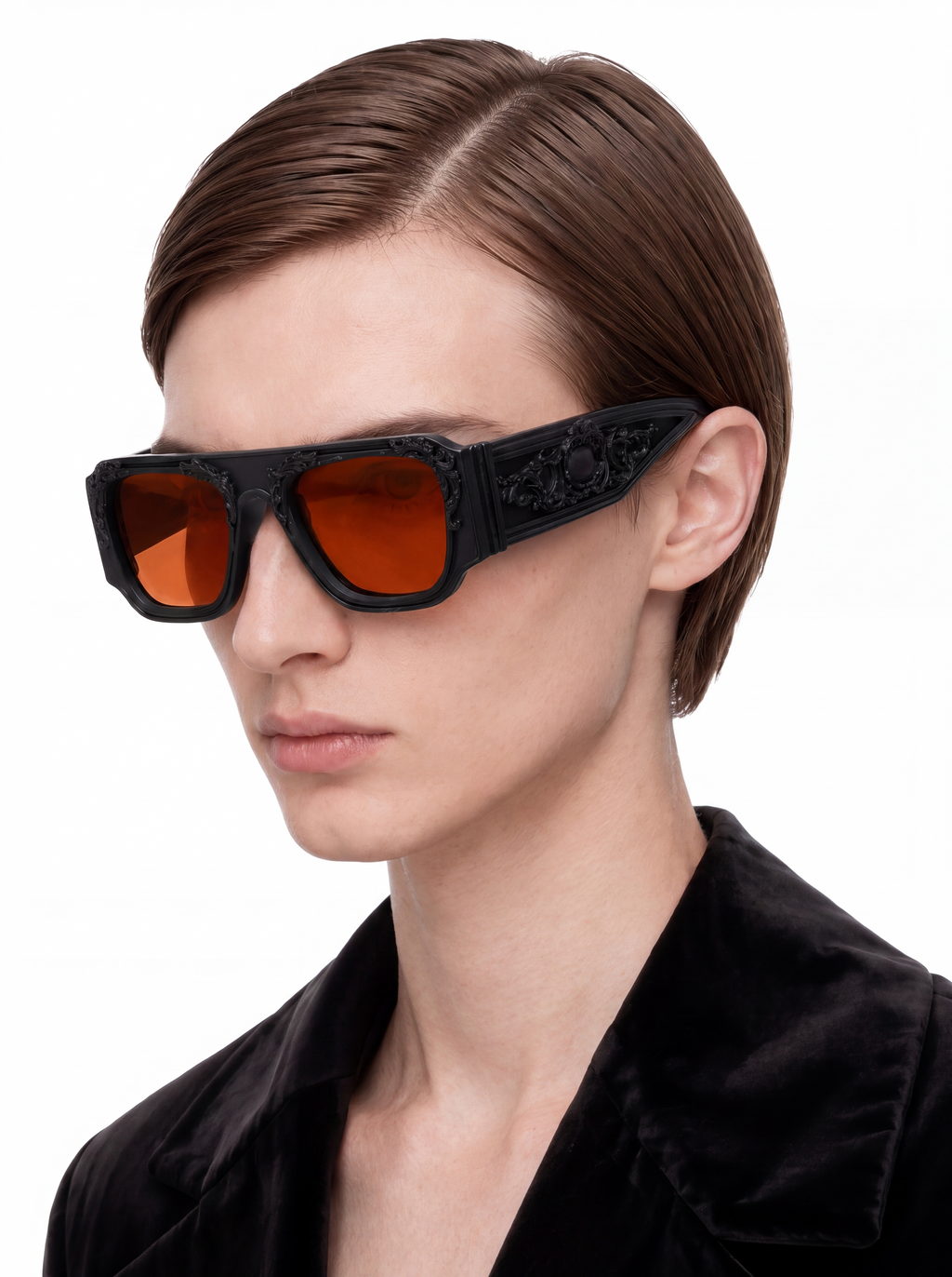 Noir aviateur orange