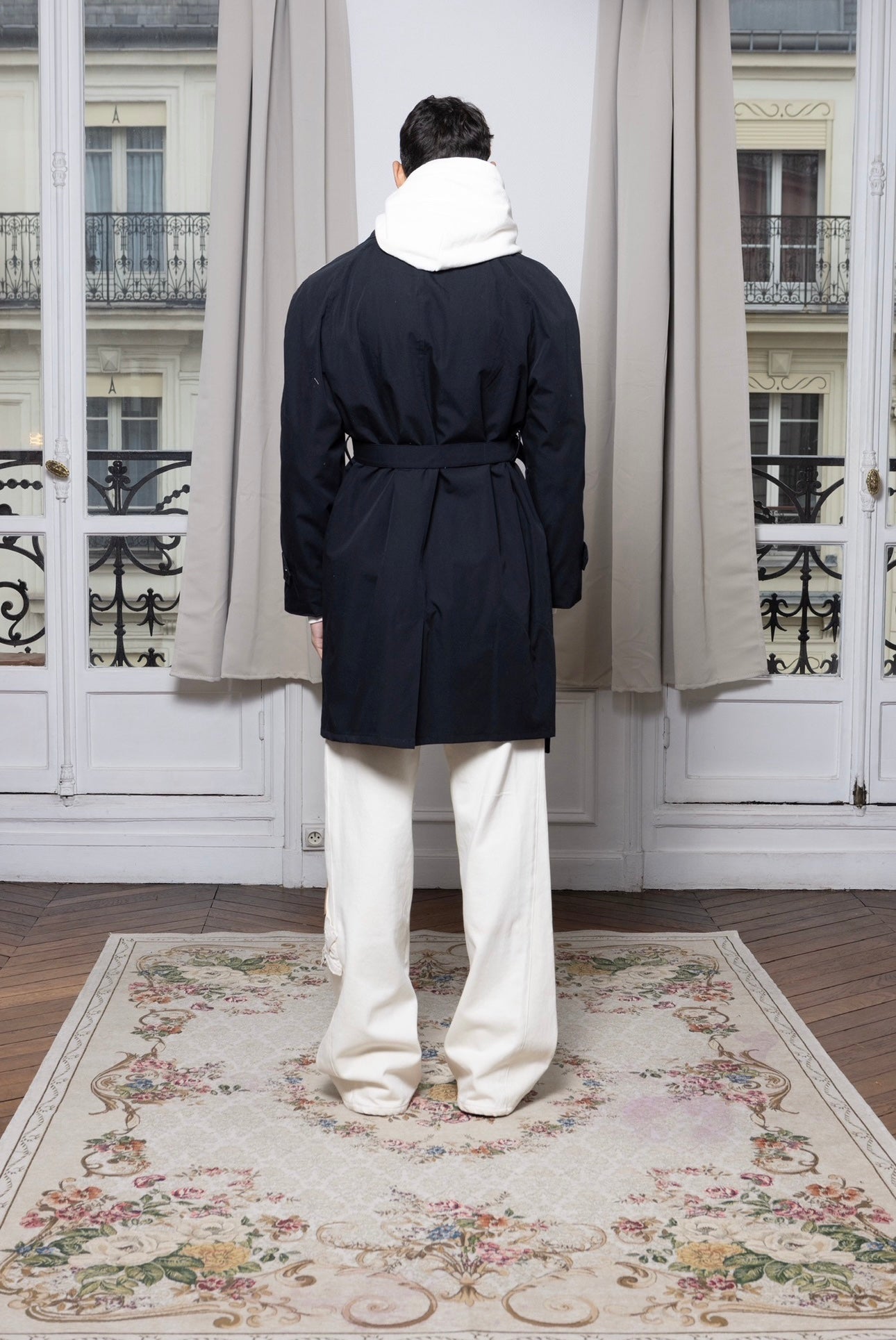 Trench blue couture