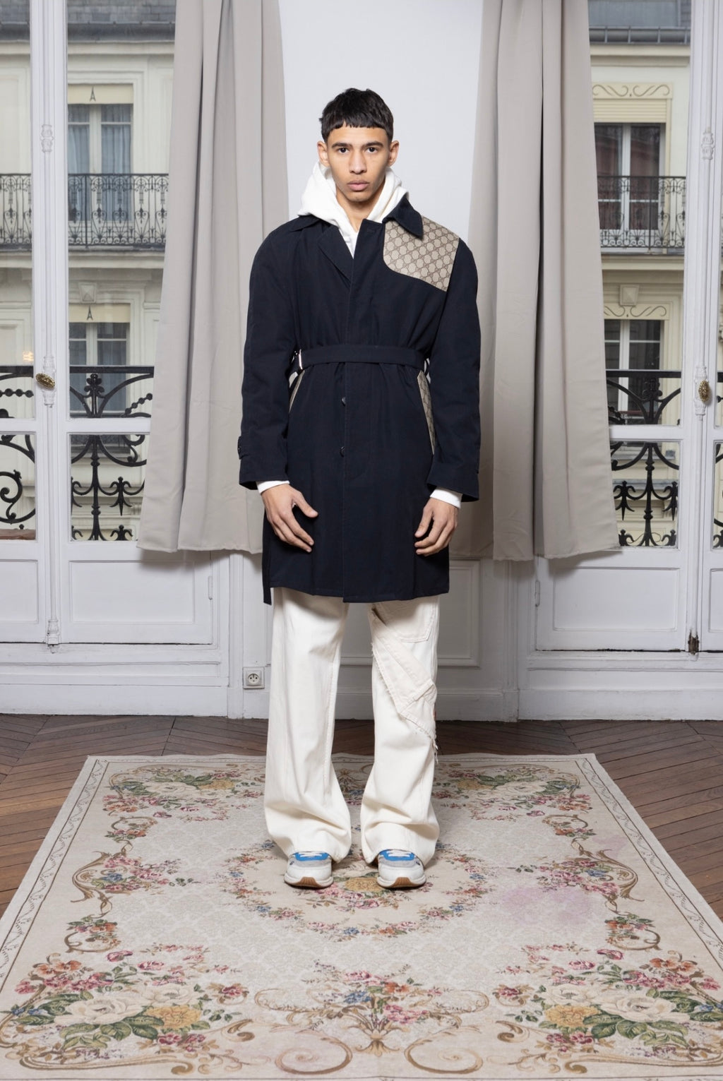 Trench blue couture